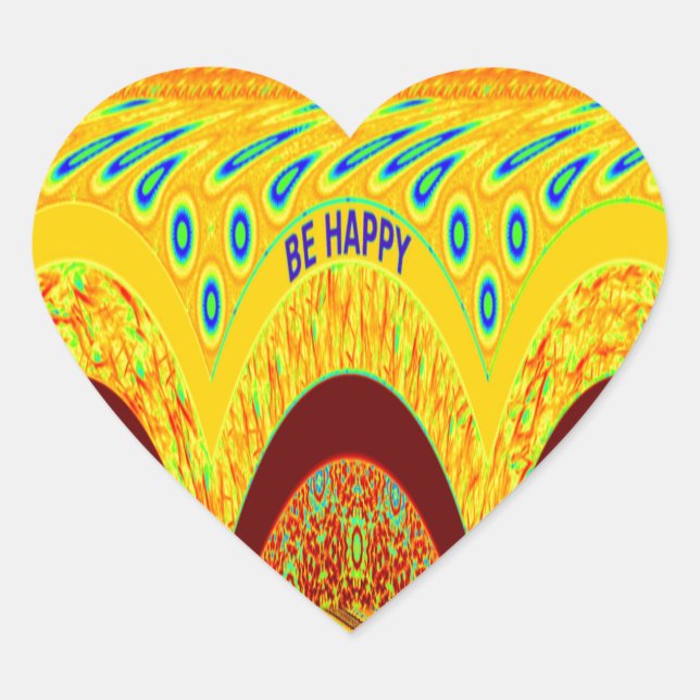 Mach dir keine Sorgen, wenn du glücklich bist beim Herz-Aufkleber (Vorderseite)