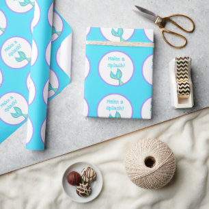 Mach einen Splash! Babyblau Geschenkpapier