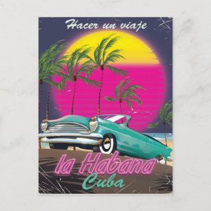 Mach einen Trip nach Kuba Reto 1985 Poster Postkarte