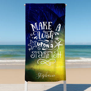 Mach einen Wunsch an einen Seestern Cute Personali Strandtuch