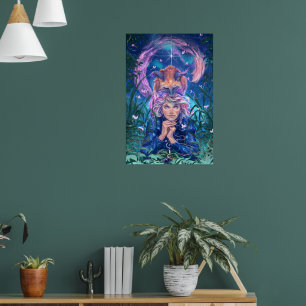 Mach einen Wunsch mit Magicfox - Fantasy-Kunst Poster
