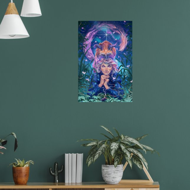Mach einen Wunsch mit Magicfox - Fantasy-Kunst Poster (Wohnzimmer 1)