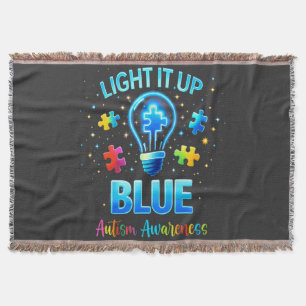 Mach es Blau Autistische Autismus-Bewusstseinsbild Decke