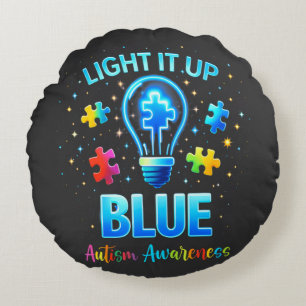 Mach es Blau Autistische Autismus-Bewusstseinsbild Rundes Kissen