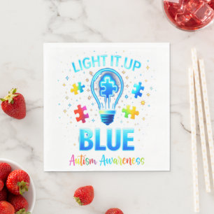 Mach es Blau Autistische Autismus-Bewusstseinsbild Serviette