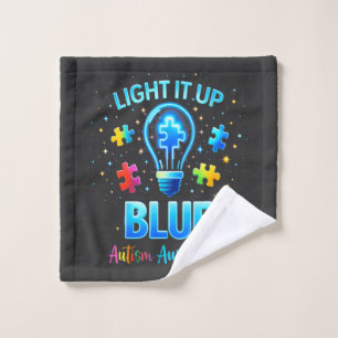 Mach es Blau Autistische Autismus-Bewusstseinsbild Waschlappen