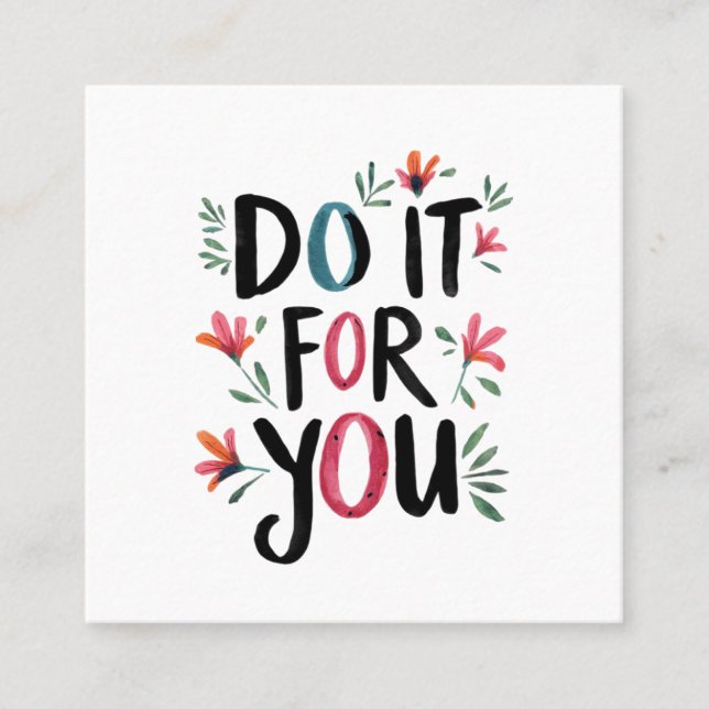 Mach es für dich quadratische visitenkarte (Vorderseite)