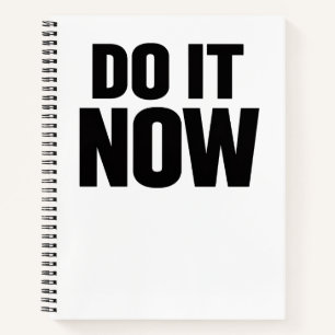 Mach es jetzt Motivationszitat Minimal Typography Notizbuch