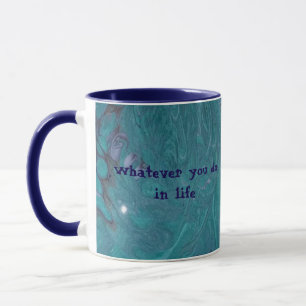 Mach es mit Liebe Teal Geometrischer Becher Tasse