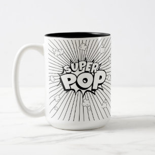 Mach es selbst! Schwarz-Weiß SUPER POP! Punny Zweifarbige Tasse