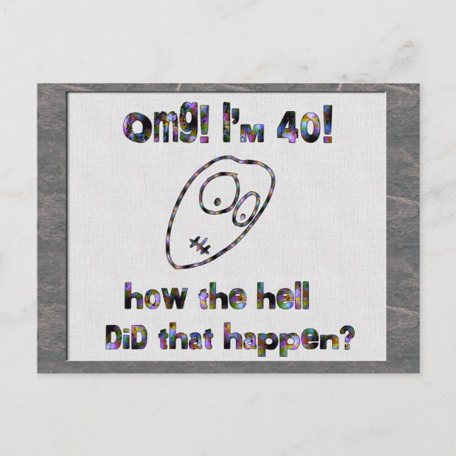 MACH! Ich bin vierzig Postkarte (Vorderseite)