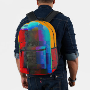 Mach mehr auf Electric Starlight Glitch Digitalkun Bedruckter Rucksack