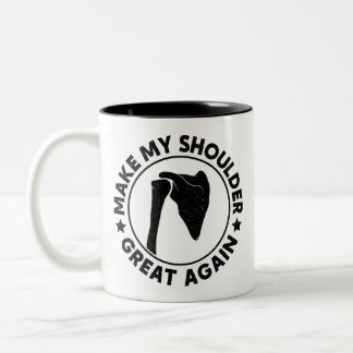 Mach meine Schulter wieder so groß wie die sonnige Zweifarbige Tasse