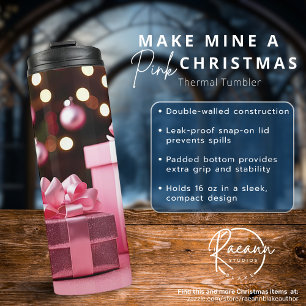 Mach meinen einen rosa Weihnachten Thermal Tumbler Thermosbecher