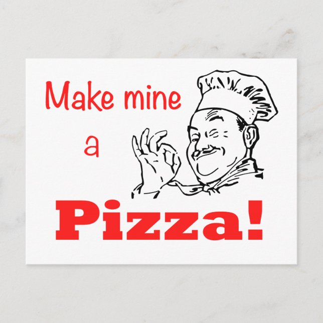Mach mir eine Pizza! Postkarte (Vorderseite)