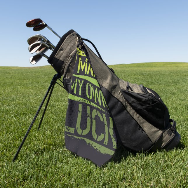 "Mach mir selbst ein Glück" Golf-Handtuch Golfhandtuch (Gras)