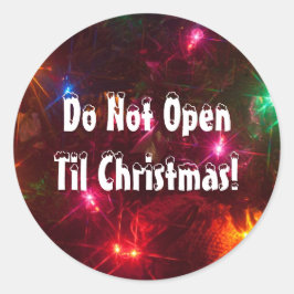 Mach nicht bis Weihnachtslicht auf! Runder Aufkleber