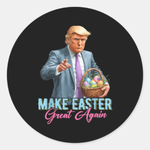 Mach Ostern wieder großartig Lustiger Trump Frühli Runder Aufkleber