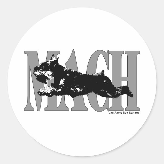 MACH Schnauzer Runder Aufkleber (Vorderseite)