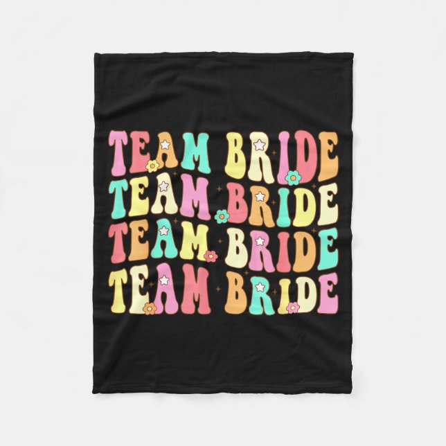 Mach Team Braut Crew Retro Groovy Fleecedecke (Vorderseite)