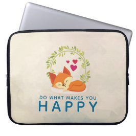 Mach, was dich glücklich macht, Fox mit Herz zu sc Laptopschutzhülle