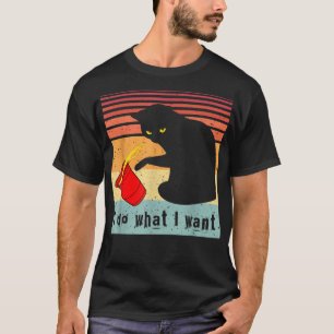 Mach Was Ich Will Vintage Schwarze Katze Rote Tass T-Shirt