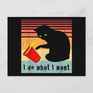 Mach was ich will Vintage schwarze Katze roter Bec Postkarte