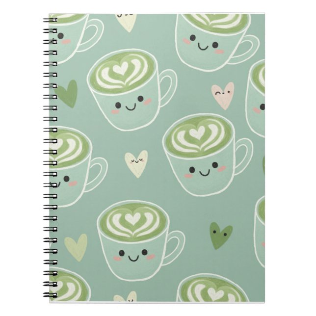 Macha Latte Art Spiral Notebook Notizblock (Vorderseite)