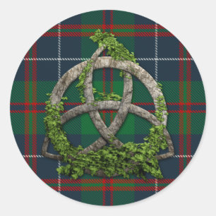 MacHardy Tartan und Celtic Trinity Knot Runder Aufkleber