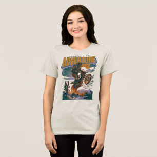 Mache das Leben zu einem Abenteuer –Fahrradfahrer Tri-Blend Shirt