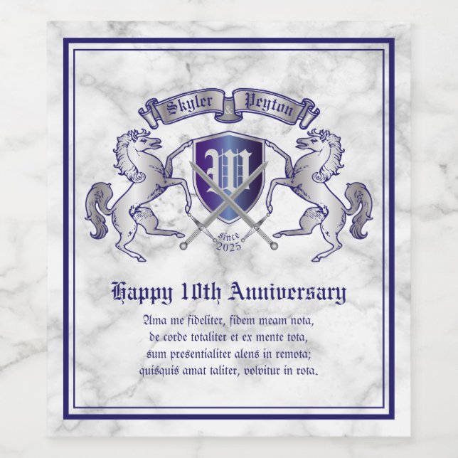 Mache deinen eigenen Wappen-Silberschild Weinetikett (Einzelnes Label)