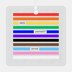 Mache dich stolz Regenbogen-Redaktion Pride Ornament Aus Metall
