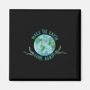 Mache die Erde wieder cool - Wasserfarbe Umwelt Magnet