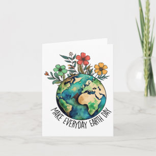 Mache jeden Tag zum Tag der Erde Wildblume Rette d Karte
