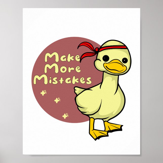 Mache mehr Fehler Kawaii lustige Babyente Poster (Vorne)