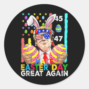 Mache Ostern wieder groß Trump Bunny Spring H Runder Aufkleber