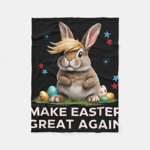 Mache Ostern wieder großartig, lustiger Trump-Hase Fleecedecke