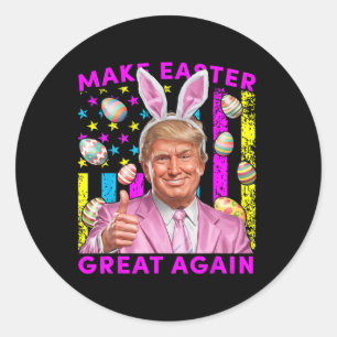 Mache Ostern wieder großartig, lustiger Trump-Hase Runder Aufkleber