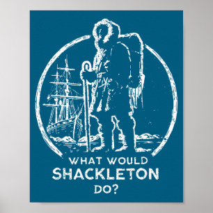 Machen Shackleton Leadership Energie Manager Retro Poster