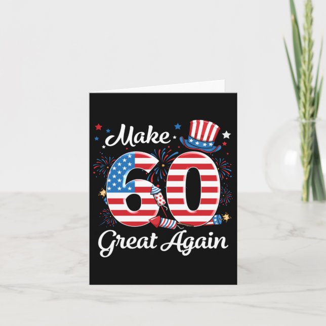 Machen Sie 60 große amerikanische Flagge zum 60. G Karte (Vorderseite)