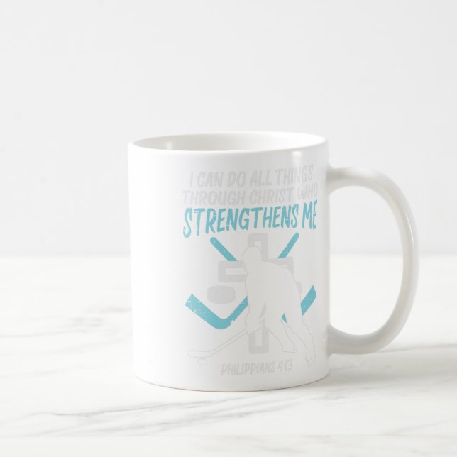 Machen Sie alles Eishockey Christlich Player Goali Kaffeetasse (Rechts)