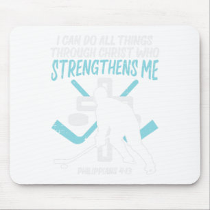 Machen Sie alles Eishockey Christlich Player Goali Mousepad