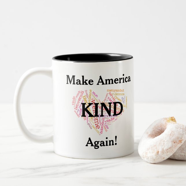 Machen Sie Amerika-ART wieder. Anti-Trumpf Zweifarbige Tasse (Mit Donut)