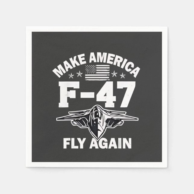 Machen Sie Amerika F-47 Fly wieder 4. Juli Serviette (Vorderseite)
