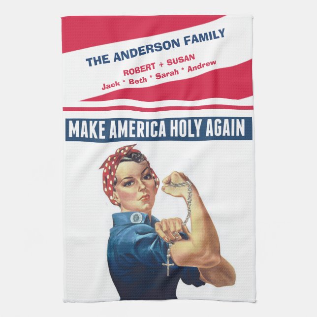 MACHEN SIE AMERIKA HEILIGEN WIEDER ROSENBEET ROSIE GESCHIRRTUCH (Vertikal)