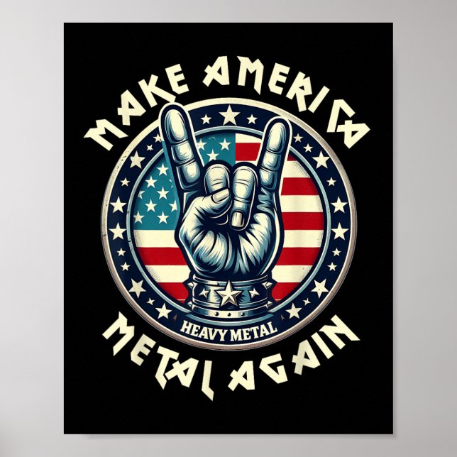 Machen Sie Amerika Metal wieder Trump Rock Heavy M Poster (Vorne)