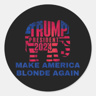 Machen Sie Amerika wieder blond _8 Runder Aufkleber