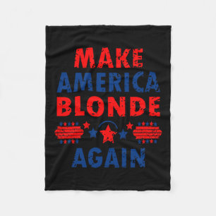 Machen Sie Amerika wieder Blonde Trump 2025 Funny Fleecedecke
