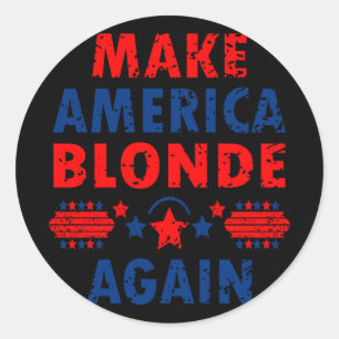 Machen Sie Amerika wieder Blonde Trump 2025 Funny  Runder Aufkleber