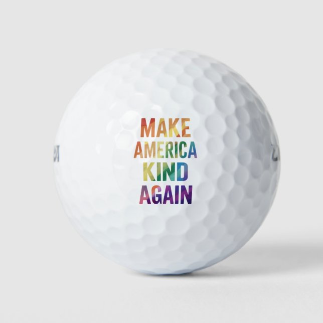 Machen Sie Amerika wieder fit mit Rainbow LGBTQ Ga Golfball (Vorderseite)